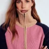 Lucy Half-zip Sweater Pink Heather, Navy Lucy Half-zip Sweater Pink Heather, Navy