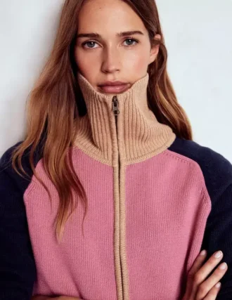 Lucy Half-zip Sweater Pink Heather, Navy