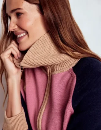 Lucy Half-zip Sweater Pink Heather, Navy