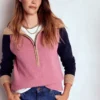 Lucy Half-zip Sweater Pink Heather, Navy Lucy Half-zip Sweater Pink Heather, Navy