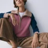 Lucy Half-zip Sweater Pink Heather, Navy Lucy Half-zip Sweater Pink Heather, Navy