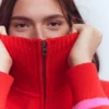 Lucy Half-zip Sweater Pink/ Red Lucy Half-zip Sweater Pink/ Red