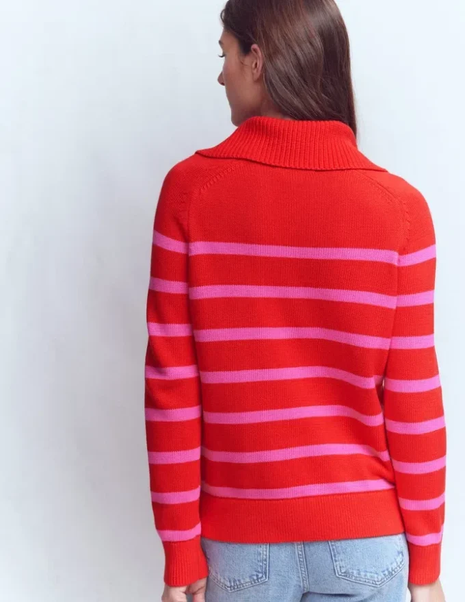 Lucy Half-zip Sweater Pink/ Red Lucy Half-zip Sweater Pink/ Red