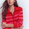 Lucy Half-zip Sweater Pink/ Red Lucy Half-zip Sweater Pink/ Red