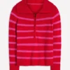Lucy Half-zip Sweater Pink/ Red Lucy Half-zip Sweater Pink/ Red