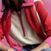 Lucy Half-zip Sweater Warm Ivory, Red Lucy Half-zip Sweater Warm Ivory, Red