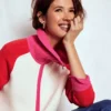 Lucy Half-zip Sweater Warm Ivory, Red Lucy Half-zip Sweater Warm Ivory, Red