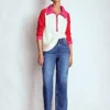 Lucy Half-zip Sweater Warm Ivory, Red Lucy Half-zip Sweater Warm Ivory, Red