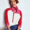 Lucy Half-zip Sweater Warm Ivory, Red Lucy Half-zip Sweater Warm Ivory, Red