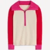 Lucy Half-zip Sweater Warm Ivory, Red Lucy Half-zip Sweater Warm Ivory, Red