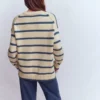 Lucy Oversized Cotton Jumper Almond Milk/ Denim Blue Stripe Lucy Oversized Cotton Jumper Almond Milk/ Denim Blue Stripe