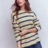 Lucy Oversized Cotton Jumper Almond Milk/ Denim Blue Stripe Lucy Oversized Cotton Jumper Almond Milk/ Denim Blue Stripe