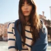 Lucy Oversized Cotton Jumper Almond Milk/ Denim Blue Stripe Lucy Oversized Cotton Jumper Almond Milk/ Denim Blue Stripe