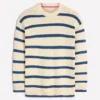 Lucy Oversized Cotton Jumper Almond Milk/ Denim Blue Stripe Lucy Oversized Cotton Jumper Almond Milk/ Denim Blue Stripe