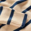 Lucy Oversized Cotton Jumper Almond Milk/ Denim Blue Stripe Lucy Oversized Cotton Jumper Almond Milk/ Denim Blue Stripe