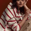Lucy Oversized Cotton Jumper Ivory, Red Stripe Lucy Oversized Cotton Jumper Ivory, Red Stripe