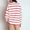Lucy Oversized Cotton Jumper Ivory, Red Stripe Lucy Oversized Cotton Jumper Ivory, Red Stripe