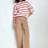 Lucy Oversized Cotton Jumper Ivory, Red Stripe Lucy Oversized Cotton Jumper Ivory, Red Stripe
