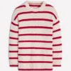 Lucy Oversized Cotton Jumper Ivory, Red Stripe Lucy Oversized Cotton Jumper Ivory, Red Stripe