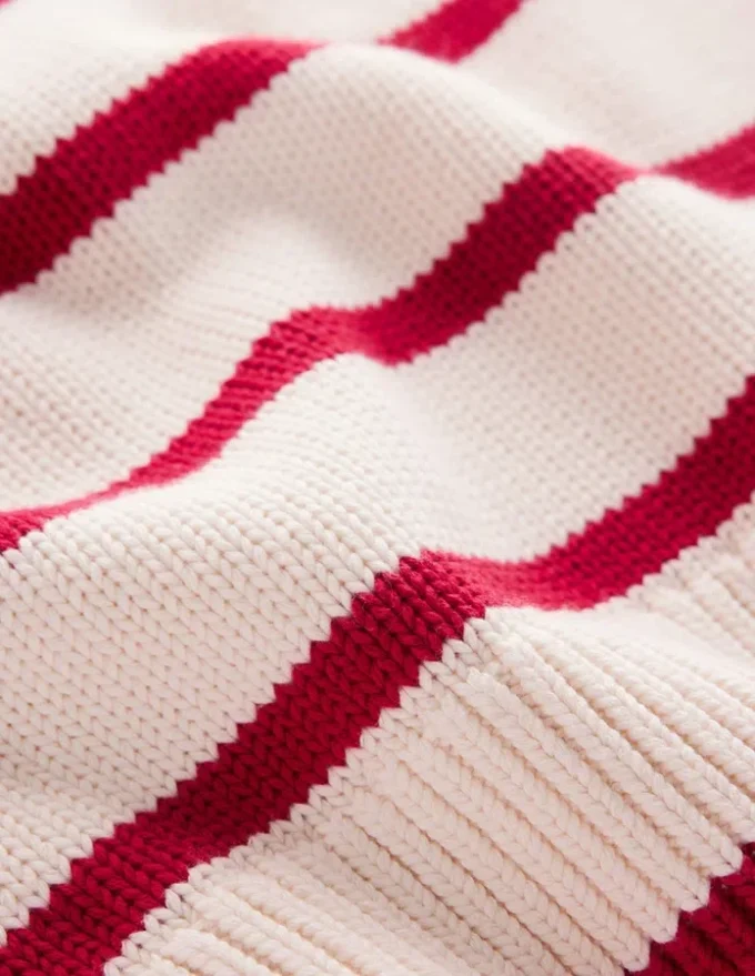 Lucy Oversized Cotton Jumper Ivory, Red Stripe Lucy Oversized Cotton Jumper Ivory, Red Stripe