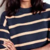 Lucy Oversized Cotton Jumper Navy/ Camel Melange Lucy Oversized Cotton Jumper Navy/ Camel Melange