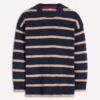 Lucy Oversized Cotton Jumper Navy/ Camel Melange Lucy Oversized Cotton Jumper Navy/ Camel Melange