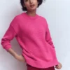Lucy Oversized Cotton Jumper Pink Peony Lucy Oversized Cotton Jumper Pink Peony
