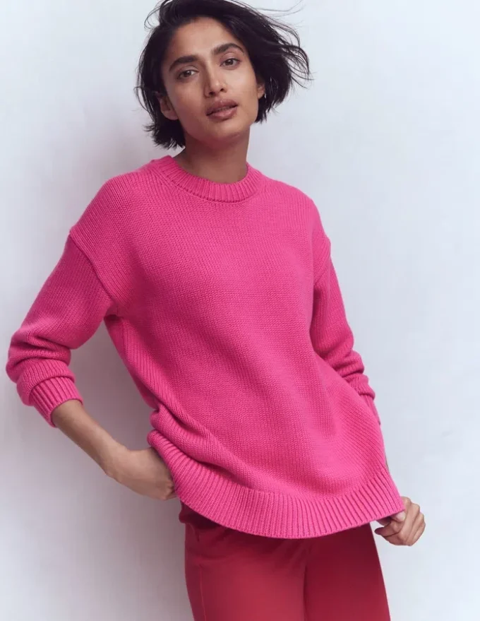 Lucy Oversized Cotton Jumper Pink Peony Lucy Oversized Cotton Jumper Pink Peony