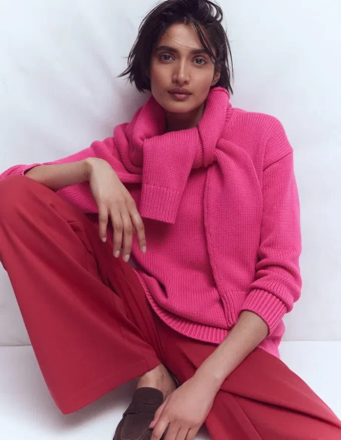Lucy Oversized Cotton Jumper Pink Peony Lucy Oversized Cotton Jumper Pink Peony