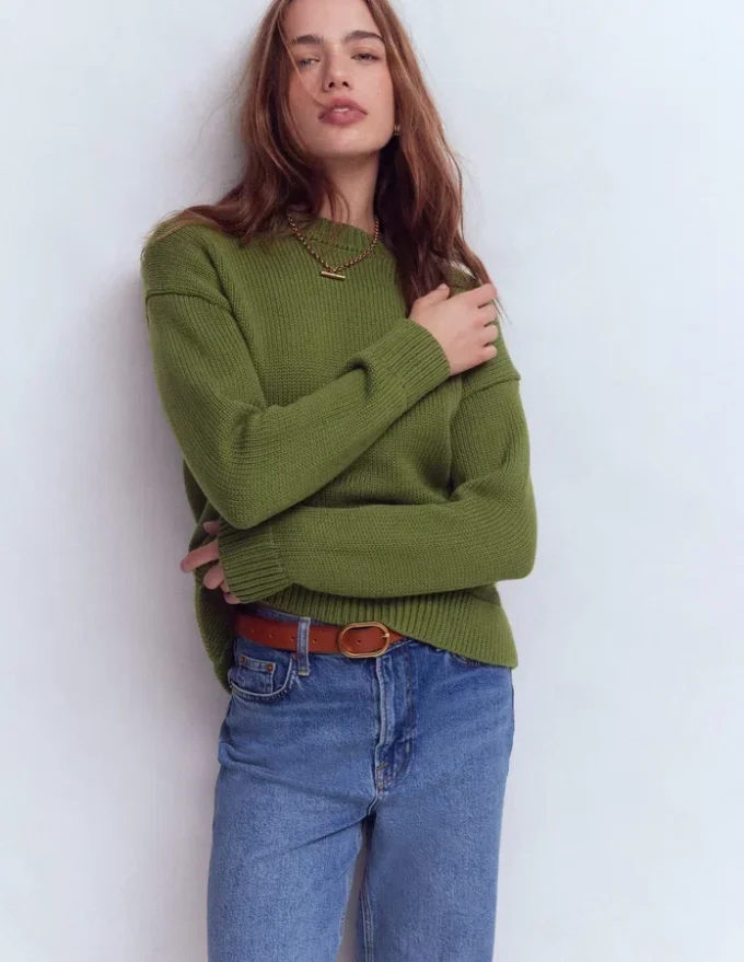 Lucy Oversized Cotton Jumper Promenade Green Lucy Oversized Cotton Jumper Promenade Green