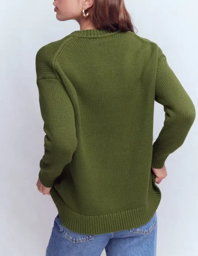 Lucy Oversized Cotton Jumper Promenade Green Lucy Oversized Cotton Jumper Promenade Green