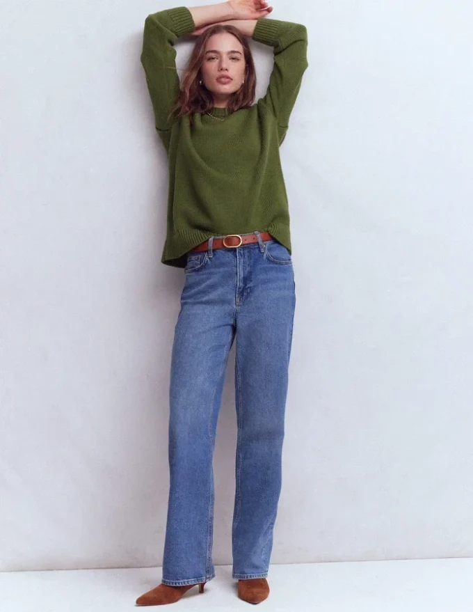 Lucy Oversized Cotton Jumper Promenade Green Lucy Oversized Cotton Jumper Promenade Green