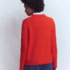 Lucy Relaxed Cotton Cardigan Bright Orange Lucy Relaxed Cotton Cardigan Bright Orange