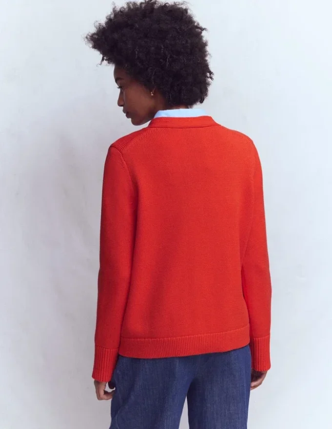 Lucy Relaxed Cotton Cardigan Bright Orange Lucy Relaxed Cotton Cardigan Bright Orange