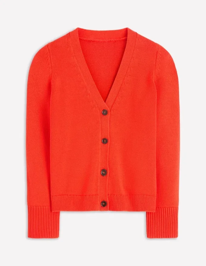 Lucy Relaxed Cotton Cardigan Bright Orange Lucy Relaxed Cotton Cardigan Bright Orange