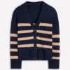 Lucy Relaxed Cotton Cardigan Navy/ Camel Melange Lucy Relaxed Cotton Cardigan Navy/ Camel Melange