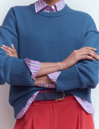 Lucy Relaxed Cotton Sweater Denim Blue