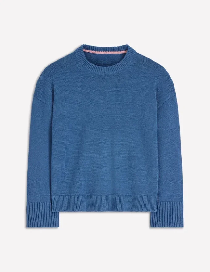 Lucy Relaxed Cotton Sweater Denim Blue Lucy Relaxed Cotton Sweater Denim Blue
