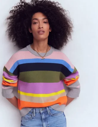 Lucy Relaxed Cotton Sweater Mutli, Rainbow