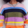 Lucy Relaxed Cotton Sweater Mutli, Rainbow Lucy Relaxed Cotton Sweater Mutli, Rainbow