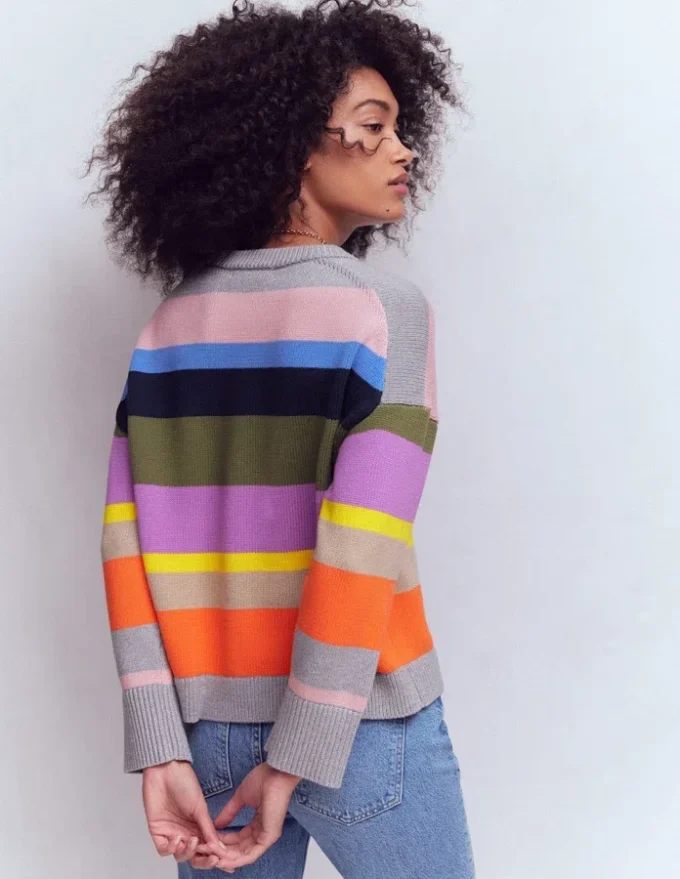 Lucy Relaxed Cotton Sweater Mutli, Rainbow Lucy Relaxed Cotton Sweater Mutli, Rainbow