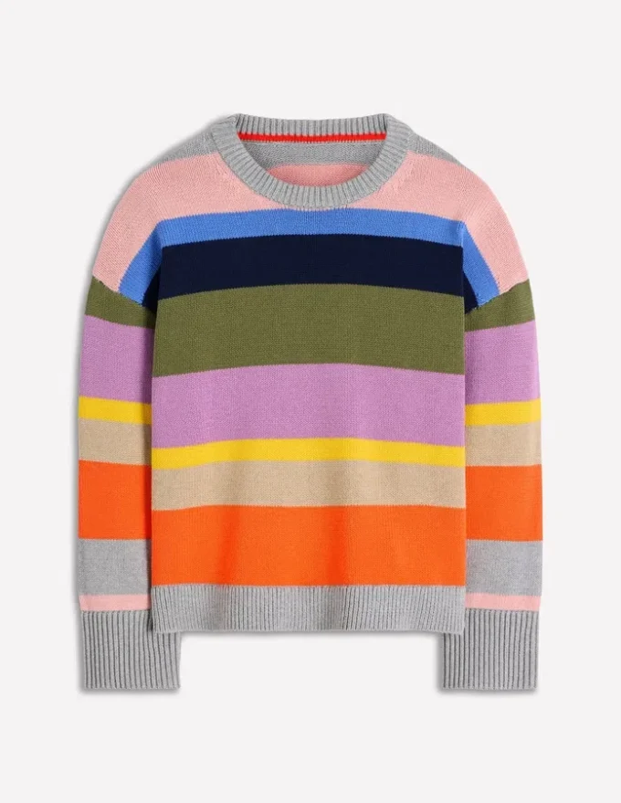 Lucy Relaxed Cotton Sweater Mutli, Rainbow Lucy Relaxed Cotton Sweater Mutli, Rainbow