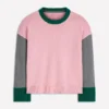 Lucy Relaxed Cotton Sweater Pink, Grey, Green Lucy Relaxed Cotton Sweater Pink, Grey, Green