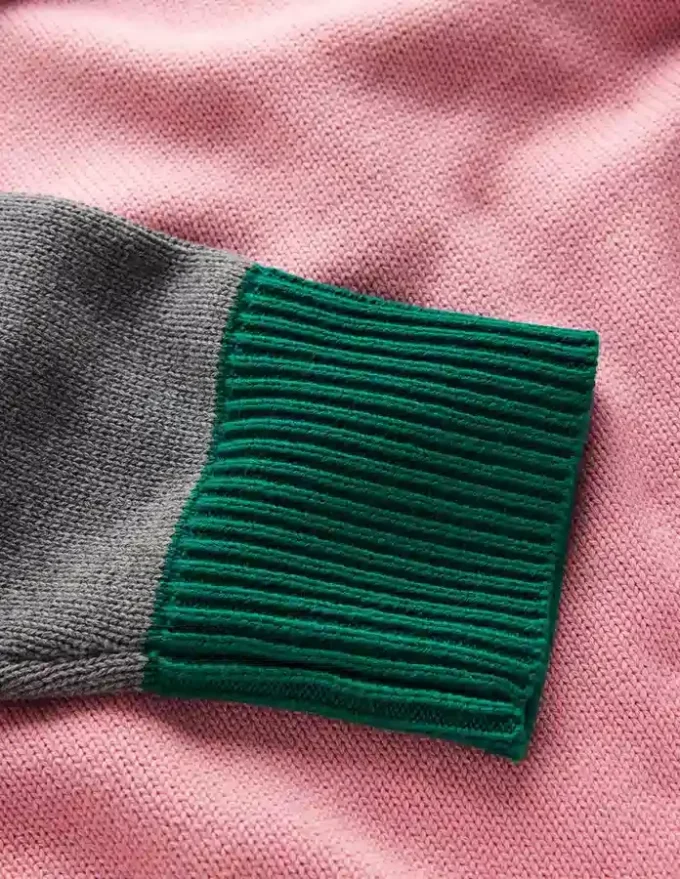 Lucy Relaxed Cotton Sweater Pink, Grey, Green Lucy Relaxed Cotton Sweater Pink, Grey, Green