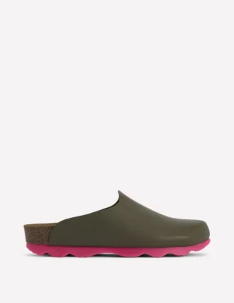 Lyla Colour Block Clogs Khaki/Pink