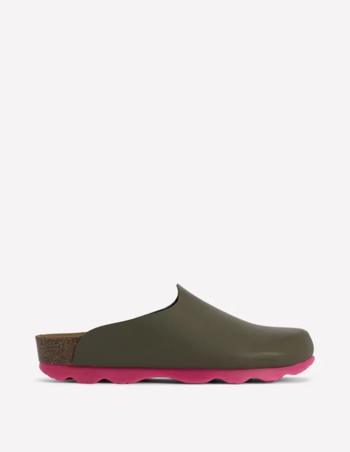 Lyla Colour Block Clogs Khaki/Pink Lyla Colour Block Clogs Khaki/Pink