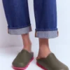 Lyla Colour Block Clogs Khaki/Pink Lyla Colour Block Clogs Khaki/Pink