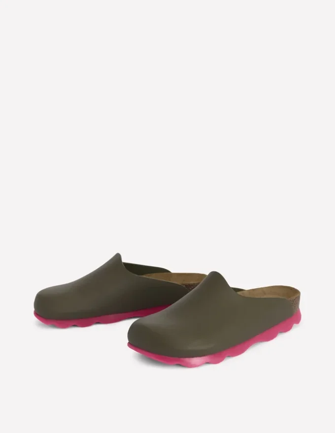 Lyla Colour Block Clogs Khaki/Pink Lyla Colour Block Clogs Khaki/Pink