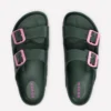 Lyla Double Buckle Sliders Khaki/Pink