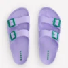 Lyla Double Buckle Sliders Lavender Purple